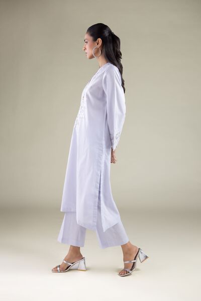 Embroidered | Cotton Dobby | Regular Straight Pants | USD 25.00