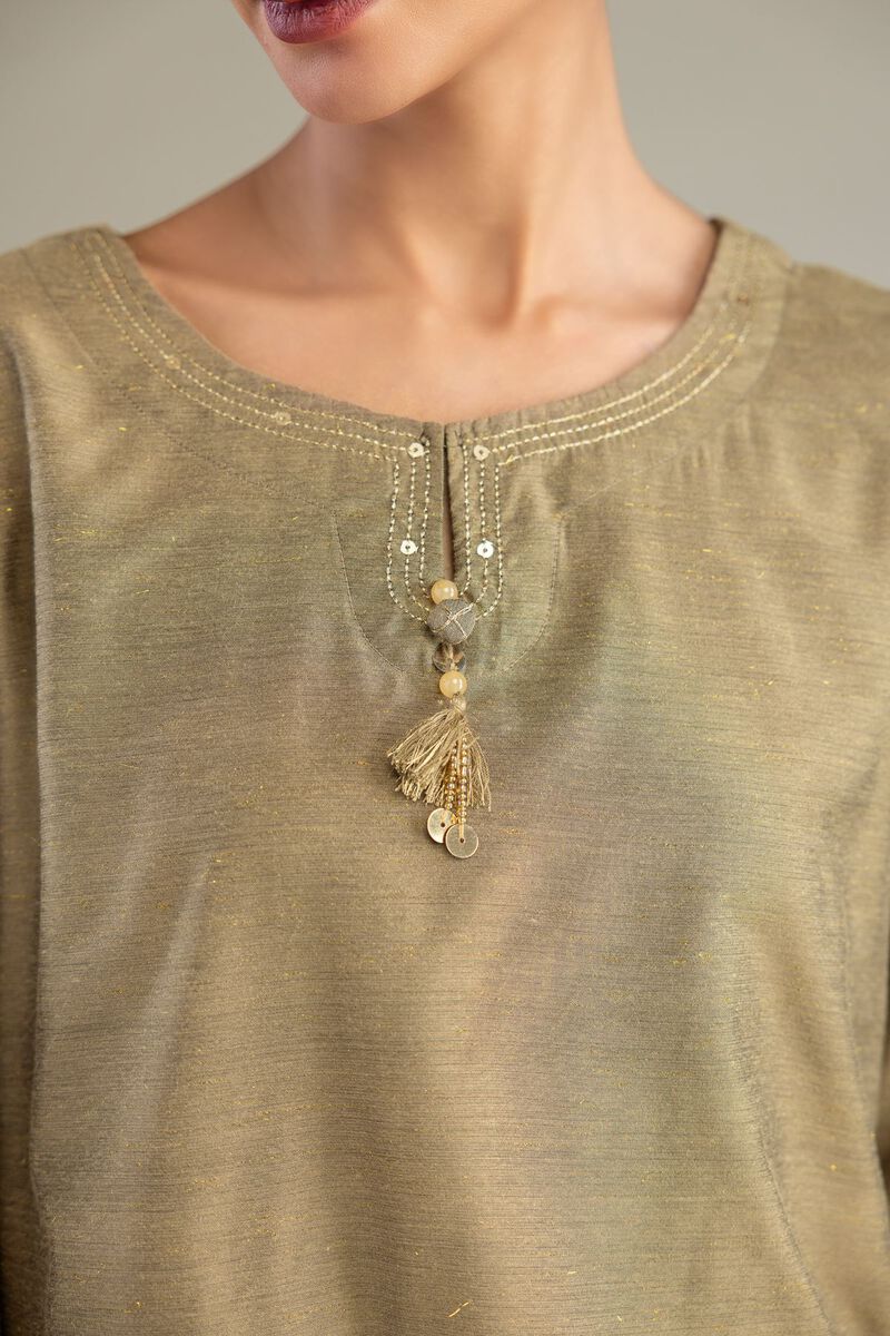 Dyed | Mesuri Silk | Short Solid Kurta | USD 35.00