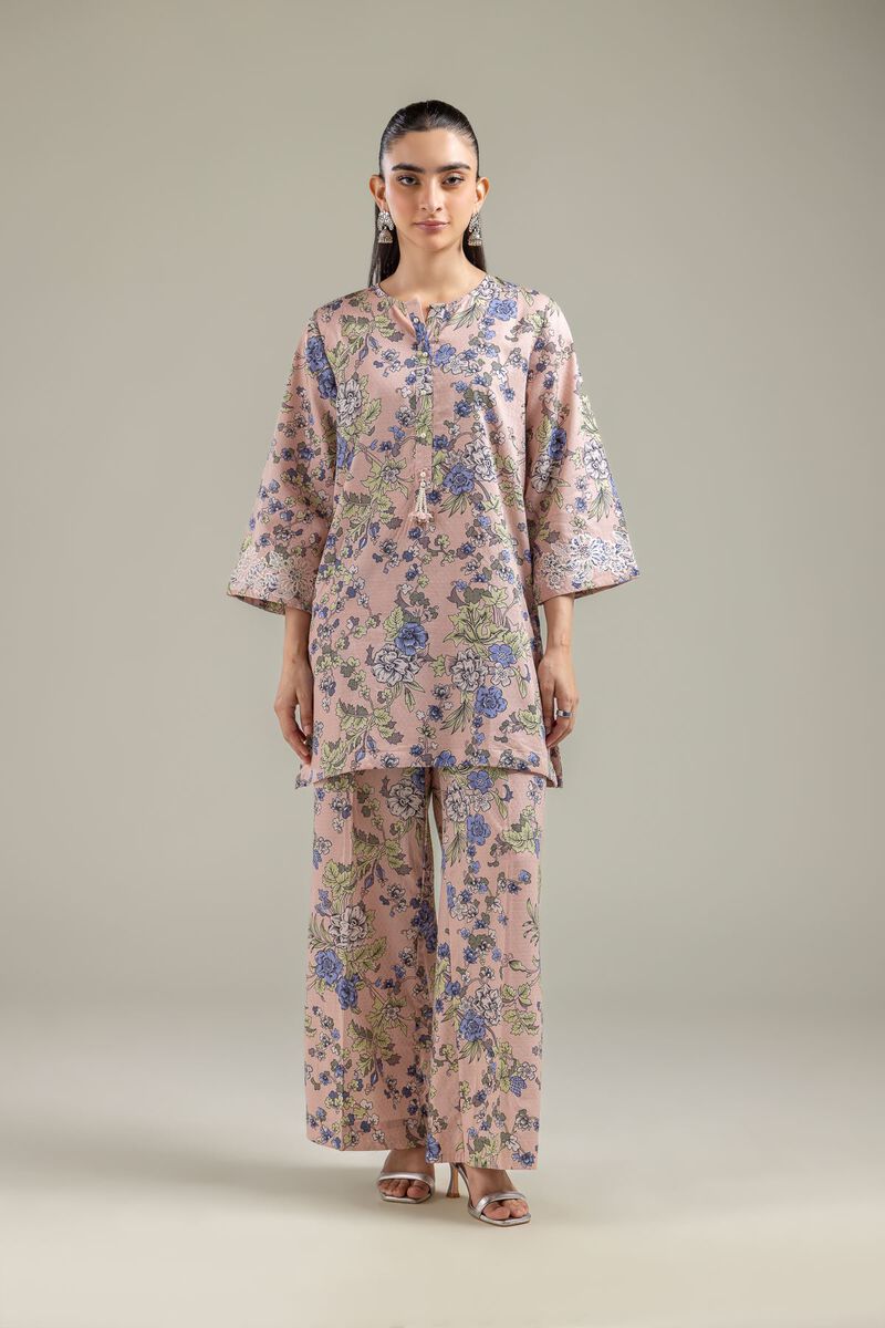 Embroidered | Cotton Dobby | Floral Peach Kurta | USD 35.00