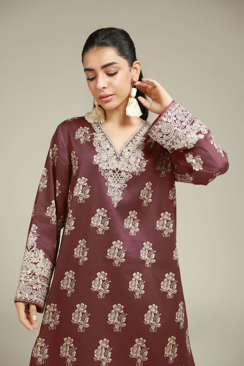 Embroidered | Satin | Tailored 2 Piece | Top and Bottom | USD 60.00