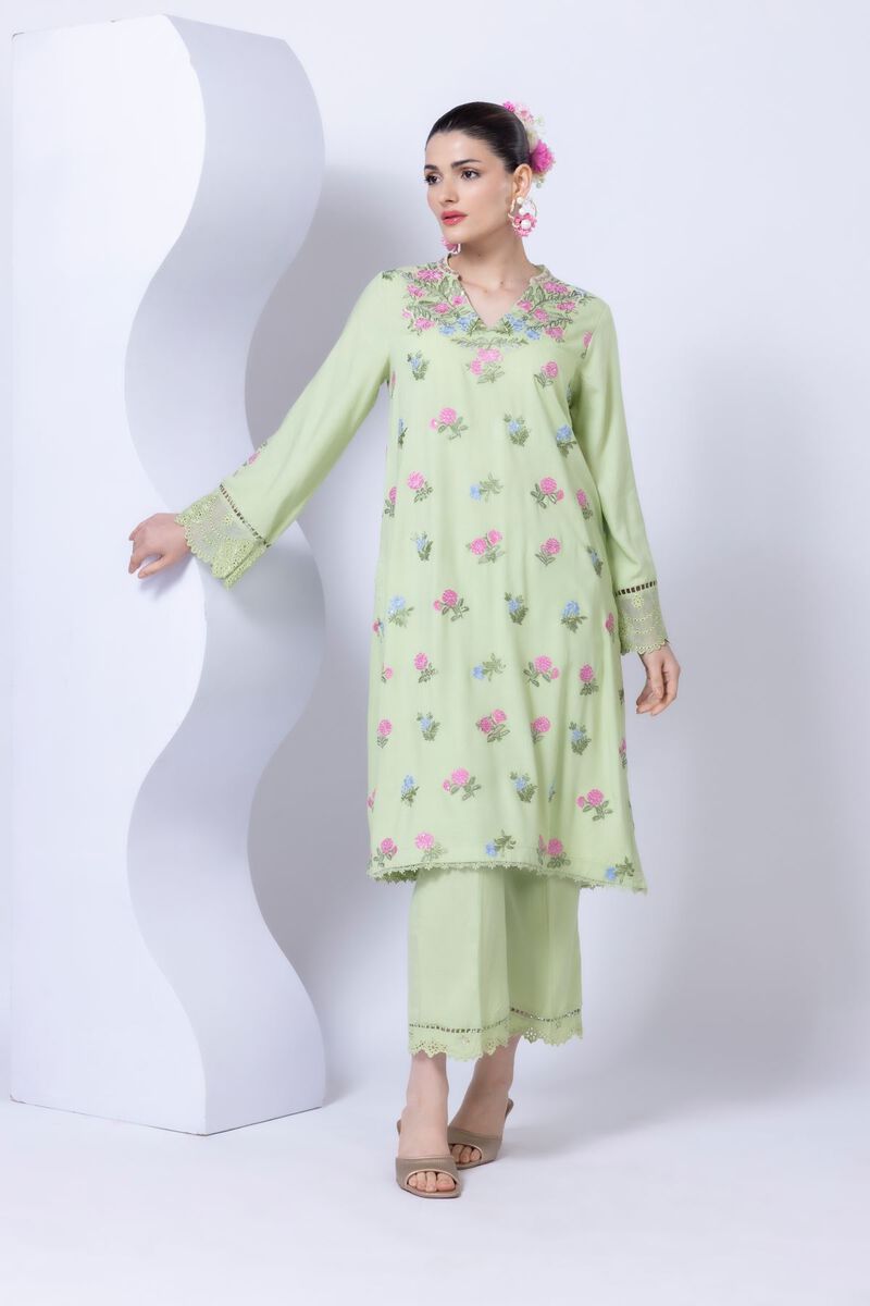 Embroidered | Crosshatch Raw Silk | Kurta | null