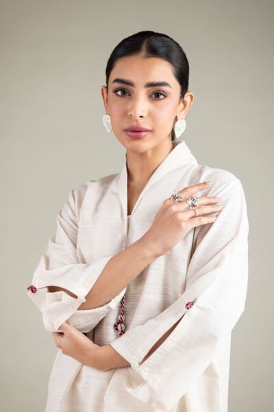 Dyed | Textured Cotton | Short Drawstring Kurta | USD 30.00