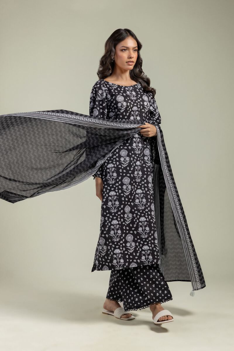 Printed | Lawn | Black Lawn Dupatta | USD 25.00