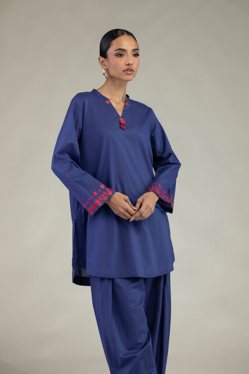 Embroidered | Cambric | Short V-Neck Kurta | USD 35.00