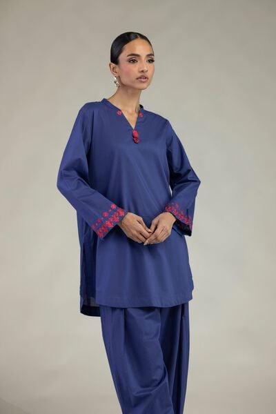 Embroidered | Cambric | Short V-Neck Kurta | USD 35.00