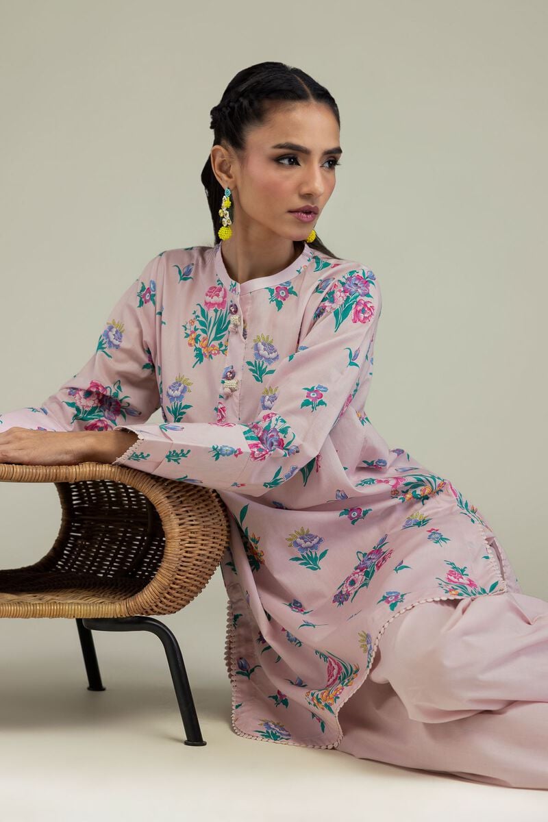 Printed | Cambric | Short Pink Kurta  | USD 30.00