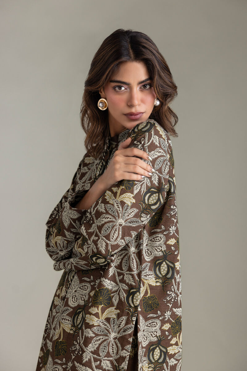 Printed | Light Khaddar | Longline Printed Kurta | USD 35.00