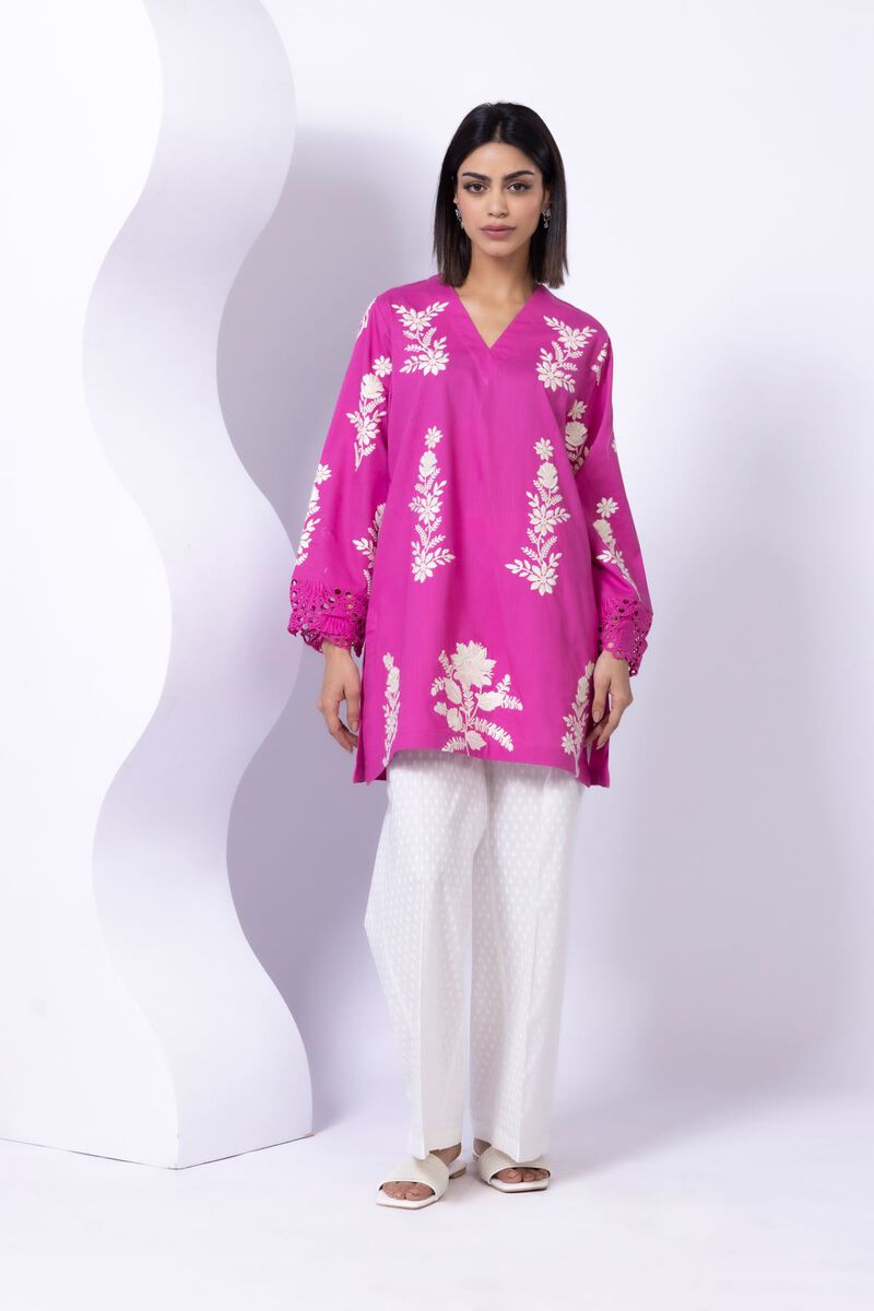 Embroidered | Crosshatch Poplin | Kurta | USD 10.50