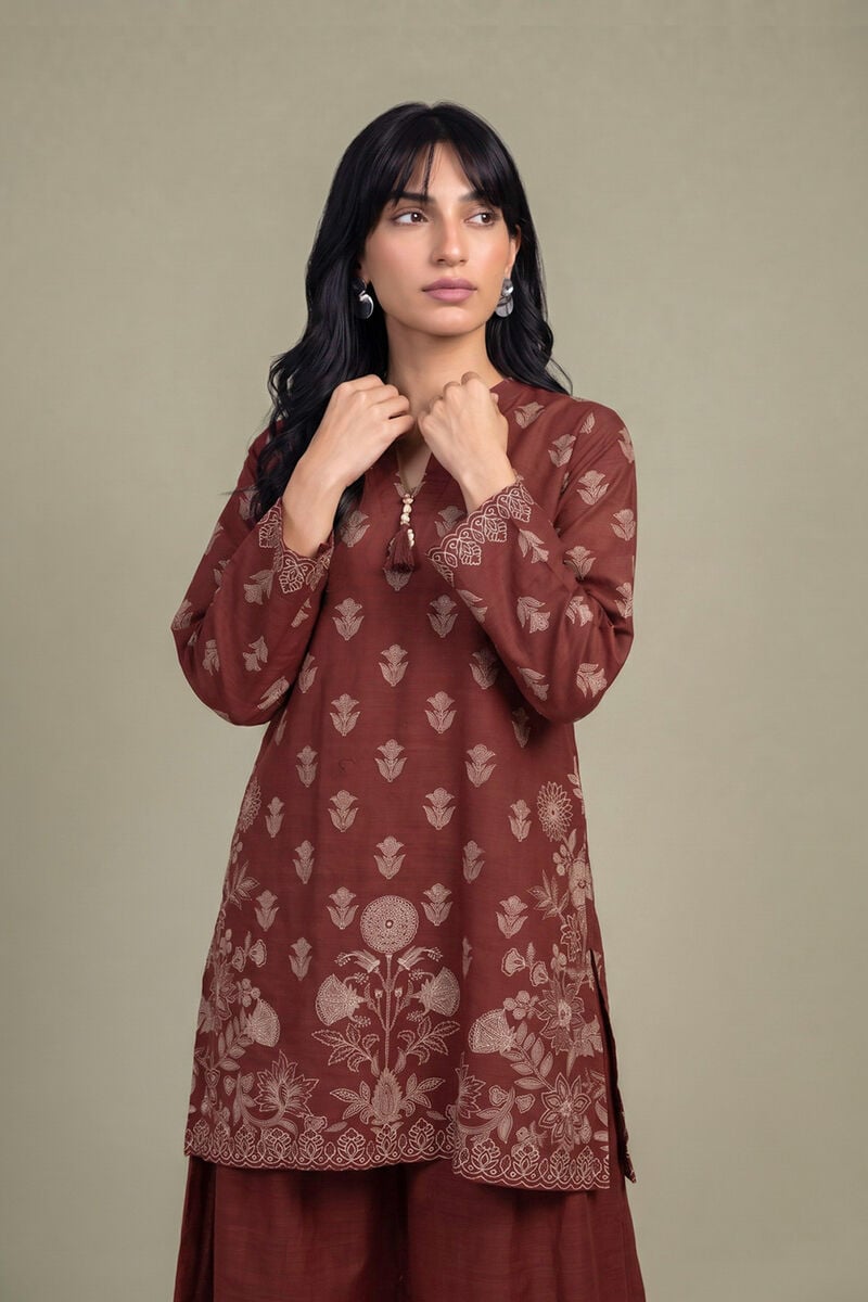Printed | Light Khaddar | Floral Printed Kurta | USD 40.00