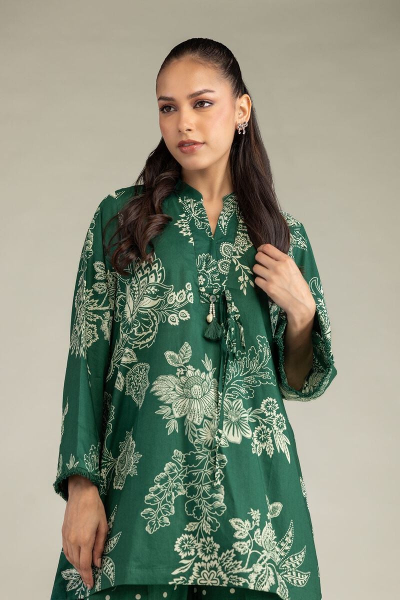 Printed | Cambric | Green Cambric Kurta | USD 35.00