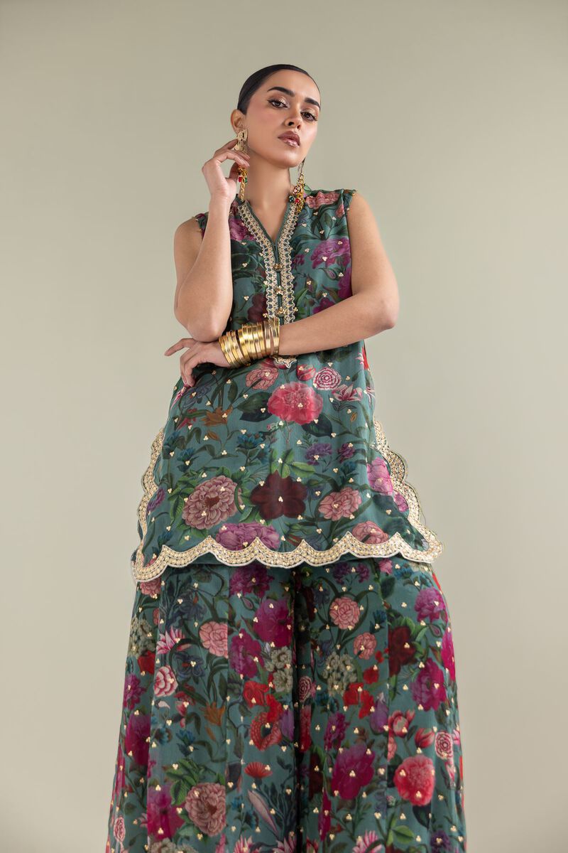 Embroidered | Chiffon | Floral Embroidered Co-ords | USD 125.00