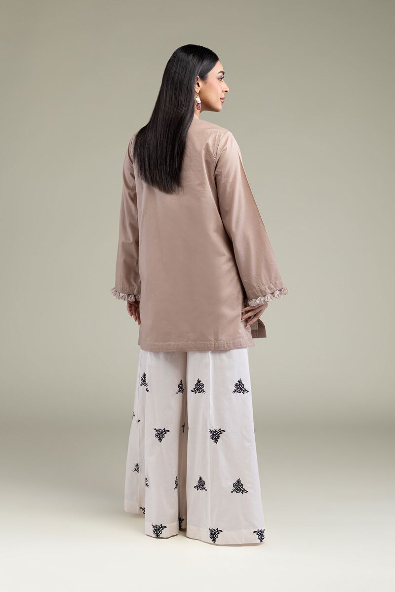 Embroidered | Cambric | Floral Beige Kurta | USD 35.00