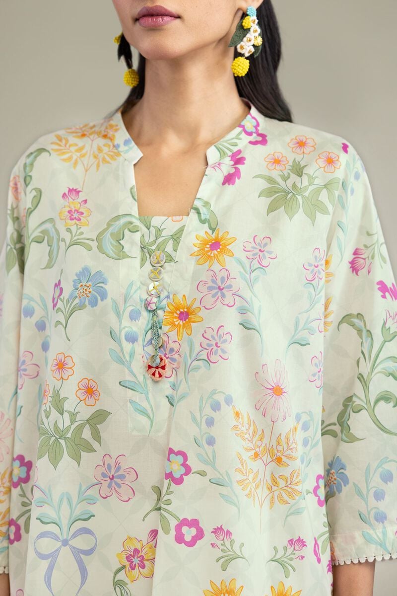 Printed | Cambric | Floral Buttoned Kurta | USD 30.00