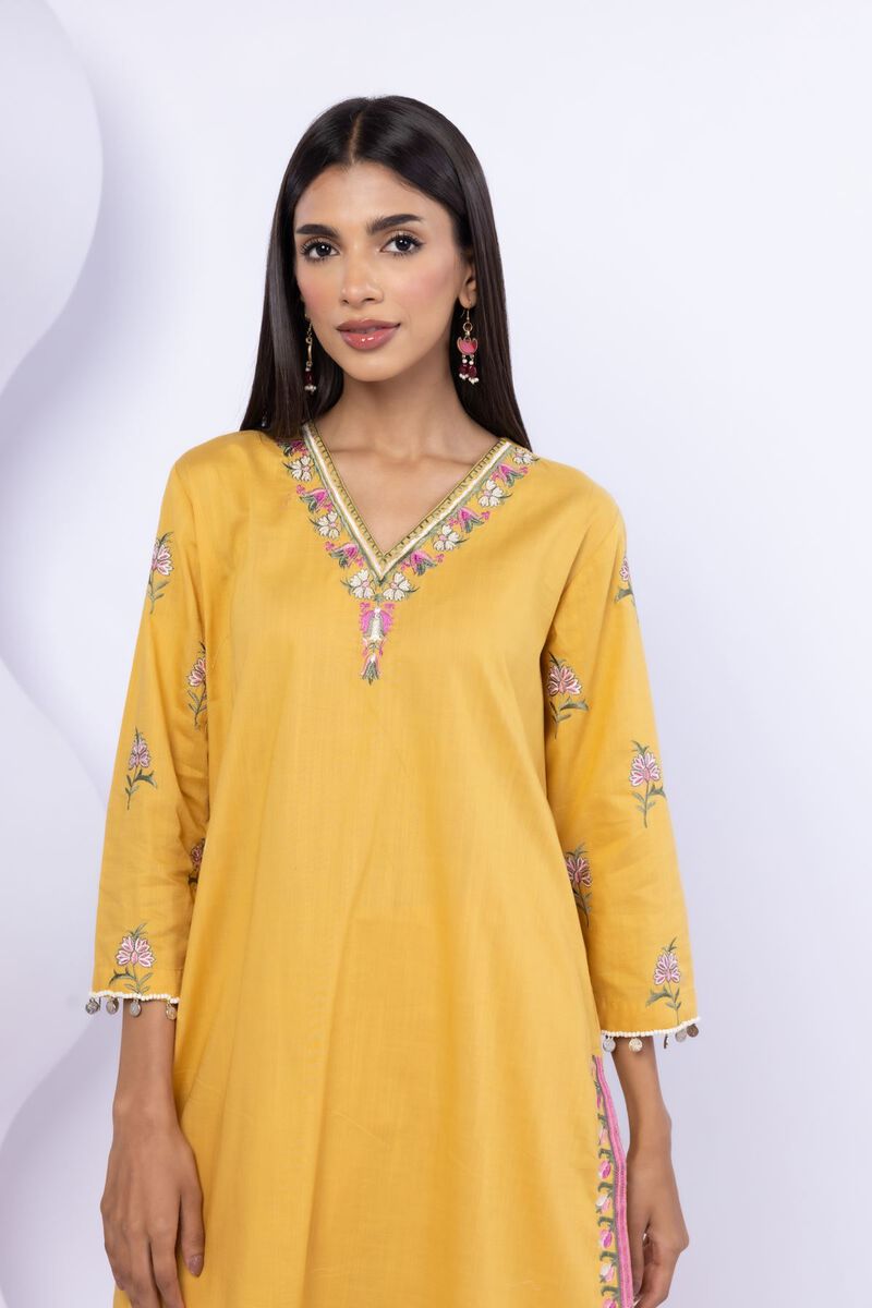 Embroidered | Crosshatch Poplin | Kurta | USD 20.00