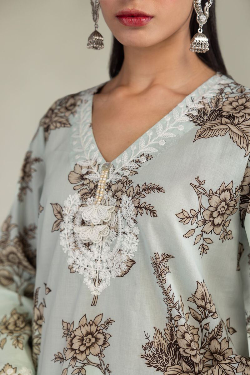 Embroidered | Cambric | Short Floral Kurta | USD 35.00