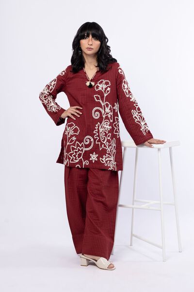 Embroidered | Double Layer Striped | Kurta | USD 40.00