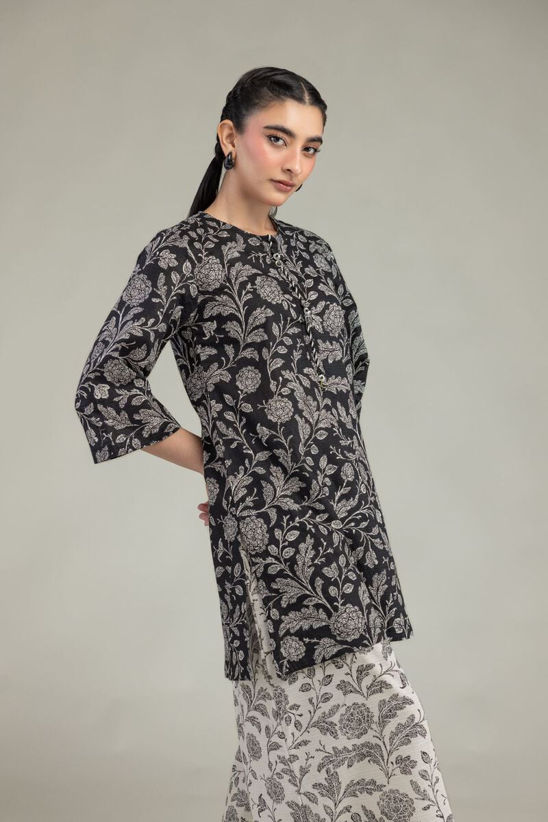 Printed | Cotton Dobby | Round-Neck Floral Kurta  | USD 30.00