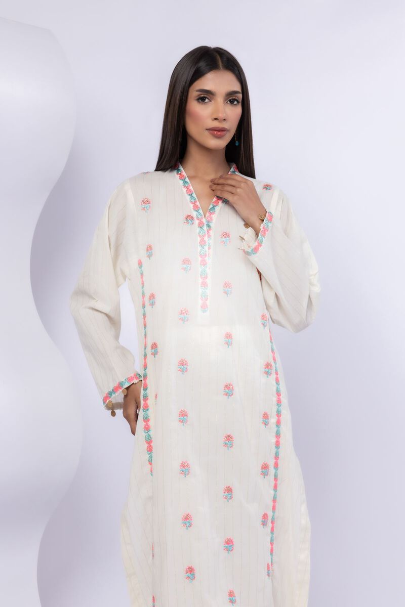 Embroidered | Lurex Stripes | Kurta | USD 20.00