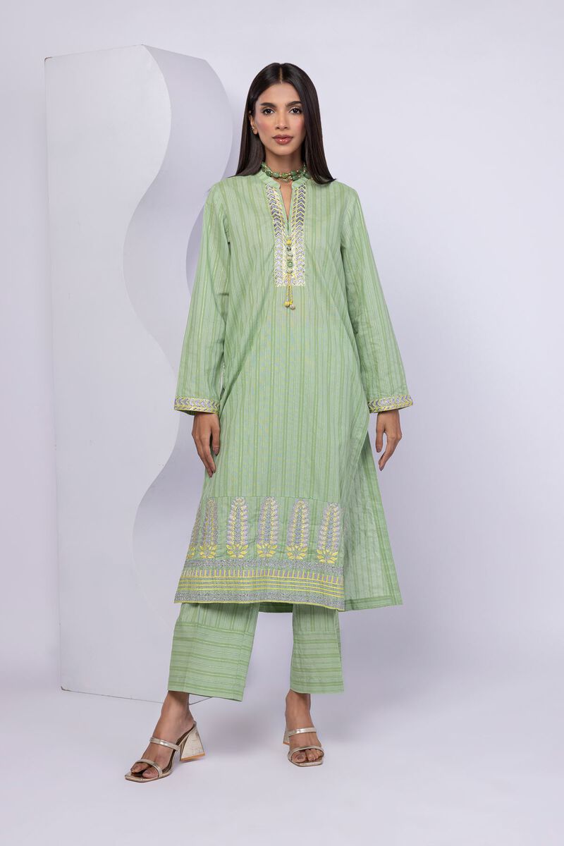 Embroidered | Lurex Stripes | Kurta | USD 20.00