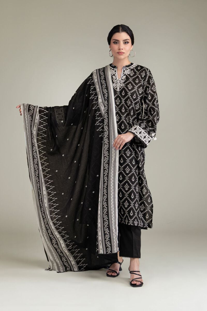Embroidered | Lawn | Black Lawn Dupatta | USD 25.00