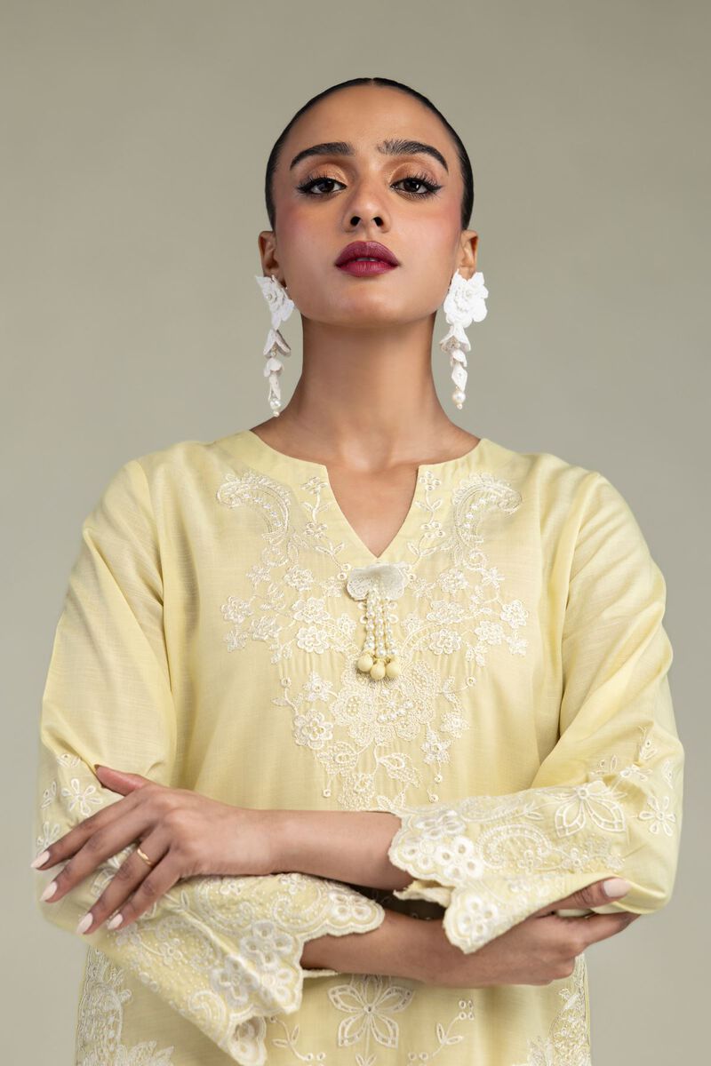 Embroidered | Raw Silk | Silk V-Neck Kurta | USD 60.00