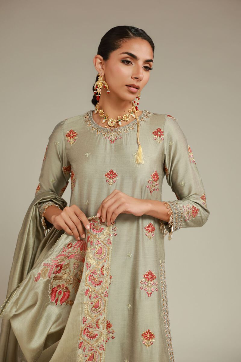 Embroidered | Raw Silk | 3 Piece Co-ord Set | USD 125.00