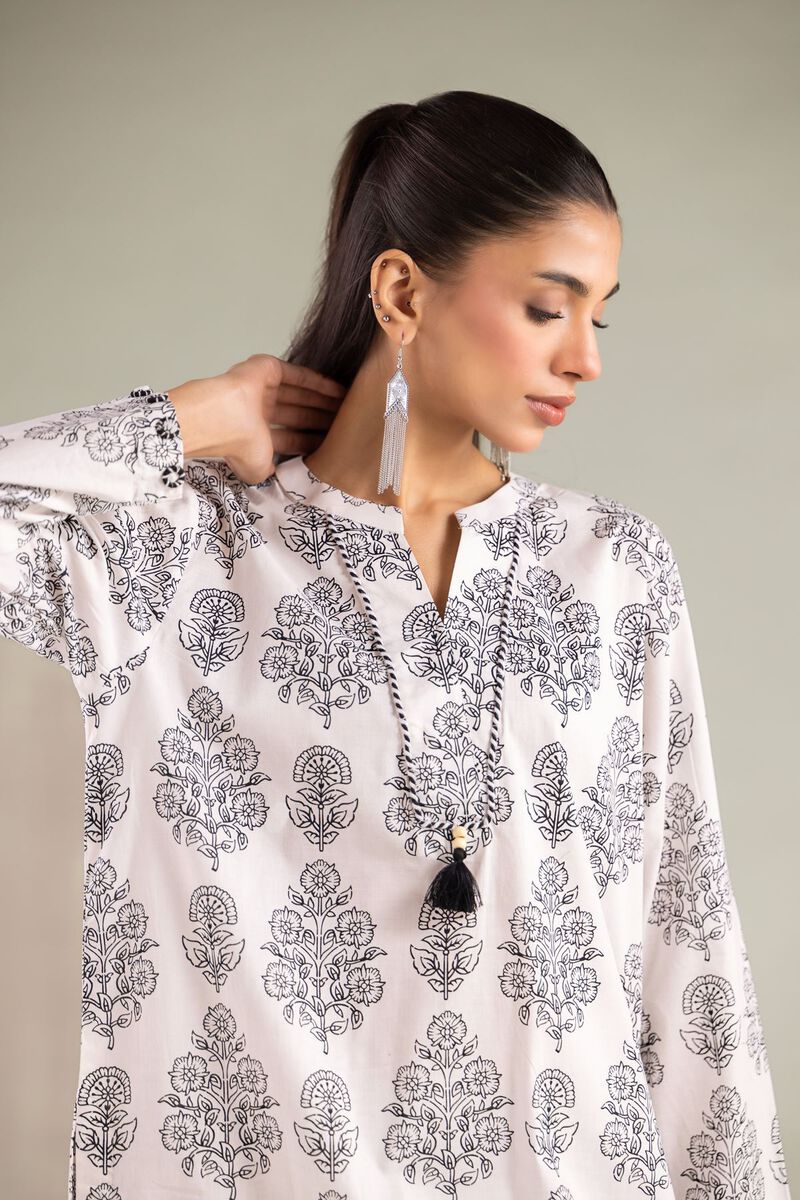 Printed | Cambric | Floral V-Neck Kurta | USD 30.00