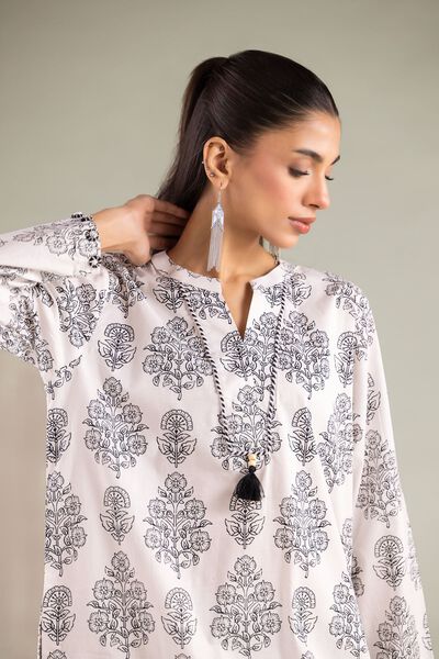 Printed | Cambric | Floral V-Neck Kurta | USD 30.00