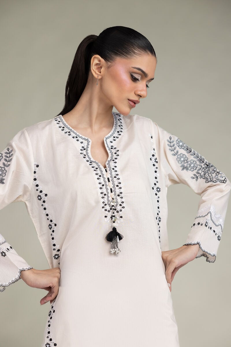 Embroidered | Cambric | Floral Cambric Kurta | USD 45.00