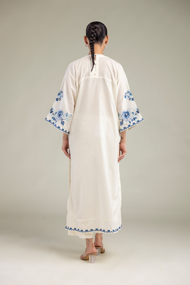 Embroidered | Cambric | Long Floral Kurta | USD 45.00