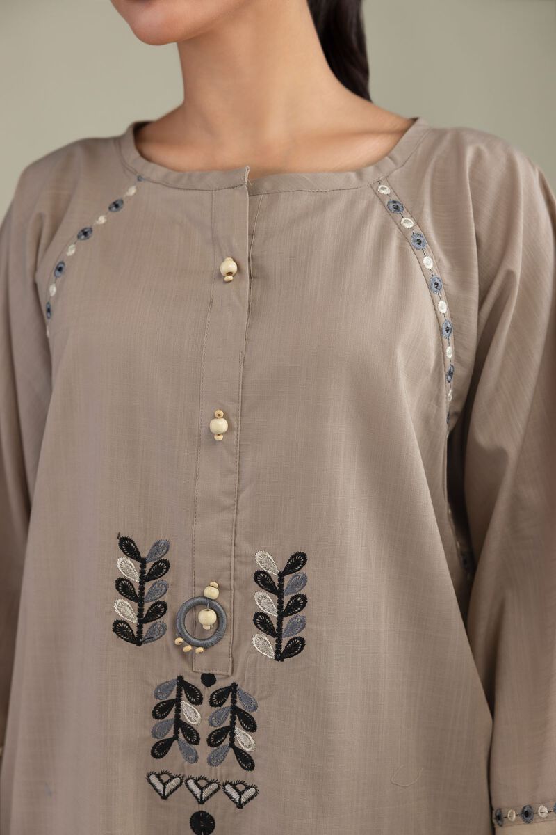Textured Cotton | Embroidered | Textued Cotton Kurta | USD 40.00