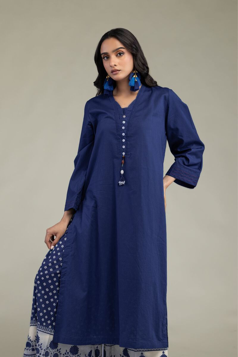 Printed | Cambric | Longline Solid Kurta | USD 35.00