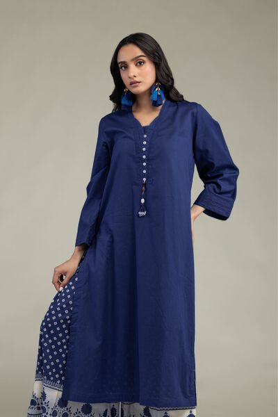 Printed | Cambric | Longline Solid Kurta | USD 35.00