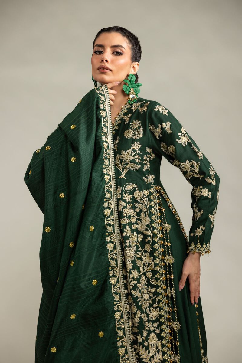 Embroidered | Raw Silk | 3-Piece Co-ord Set | USD 180.00