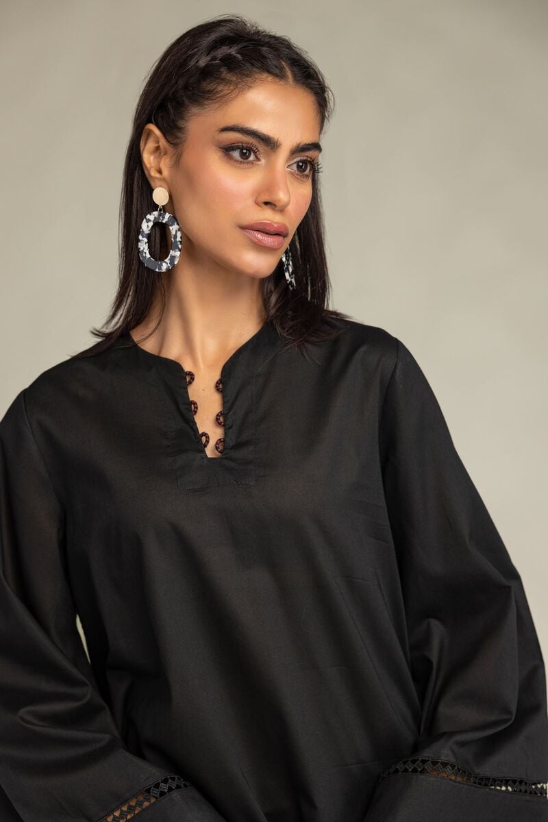 Printed | Cambric | Black Short Kurta | USD 35.00