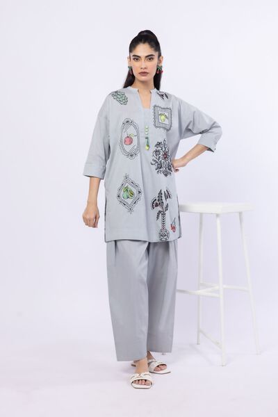Embroidered | Crosshatch Poplin | Kurta | USD 30.00