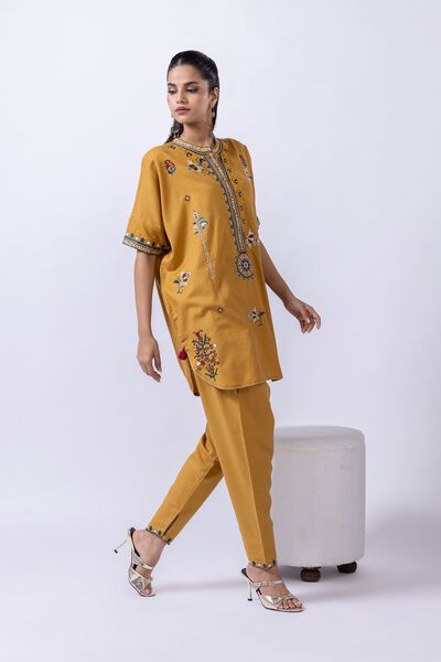 Embroidered | Cotton Dobby | Pants | USD 20.00