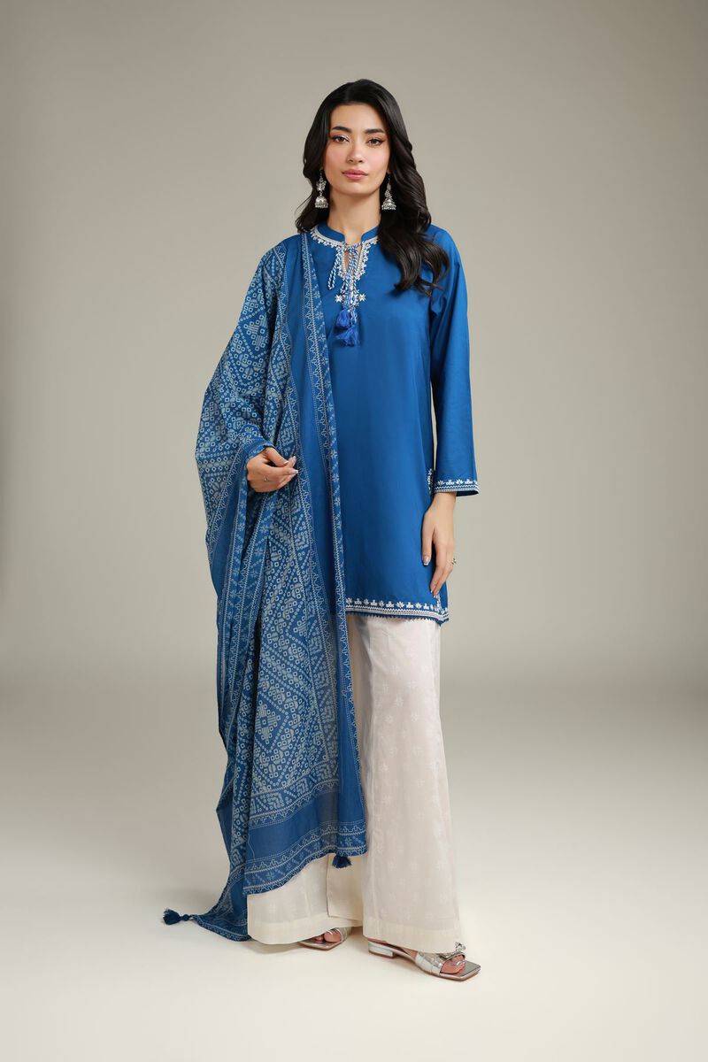Embroidered | Lawn | Blue Lawn Dupatta | USD 25.00