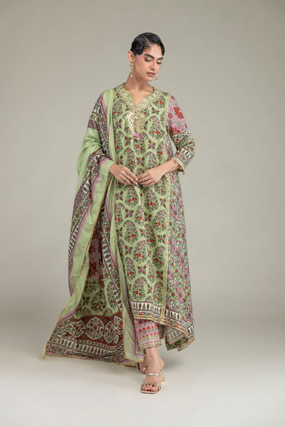 Embroidered | Raw Silk | Silk Floral Pants | USD 35.00