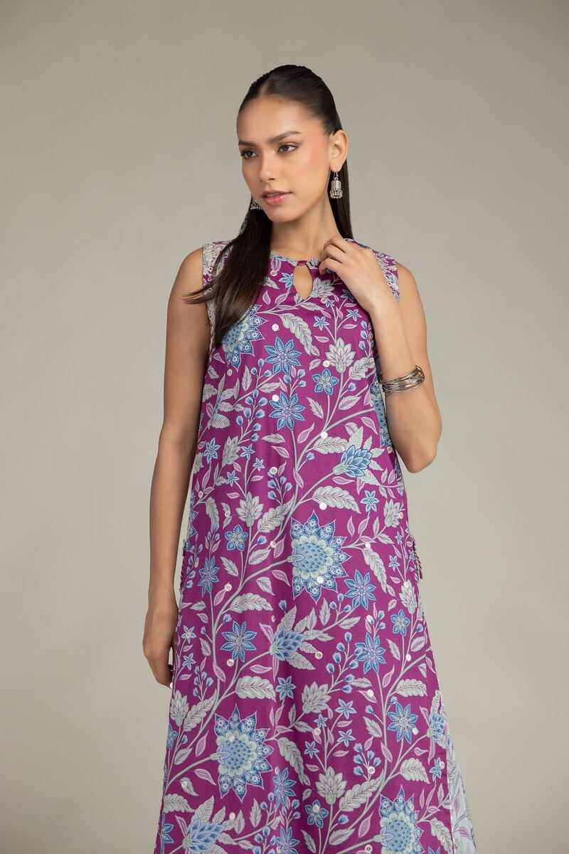 Embroidered | Cotton Viscose | Floral Sleeveless Kurta | USD 45.00
