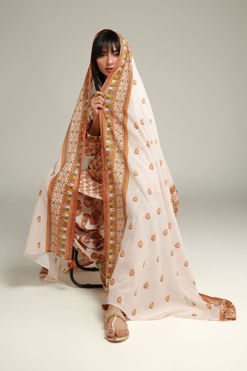 Embroidered | Lawn | Floral Lawn Dupatta | USD 25.00