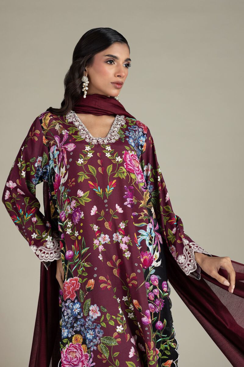 Embroidered | Raw Silk | Three-Piece Tailored Set | USD 85.00