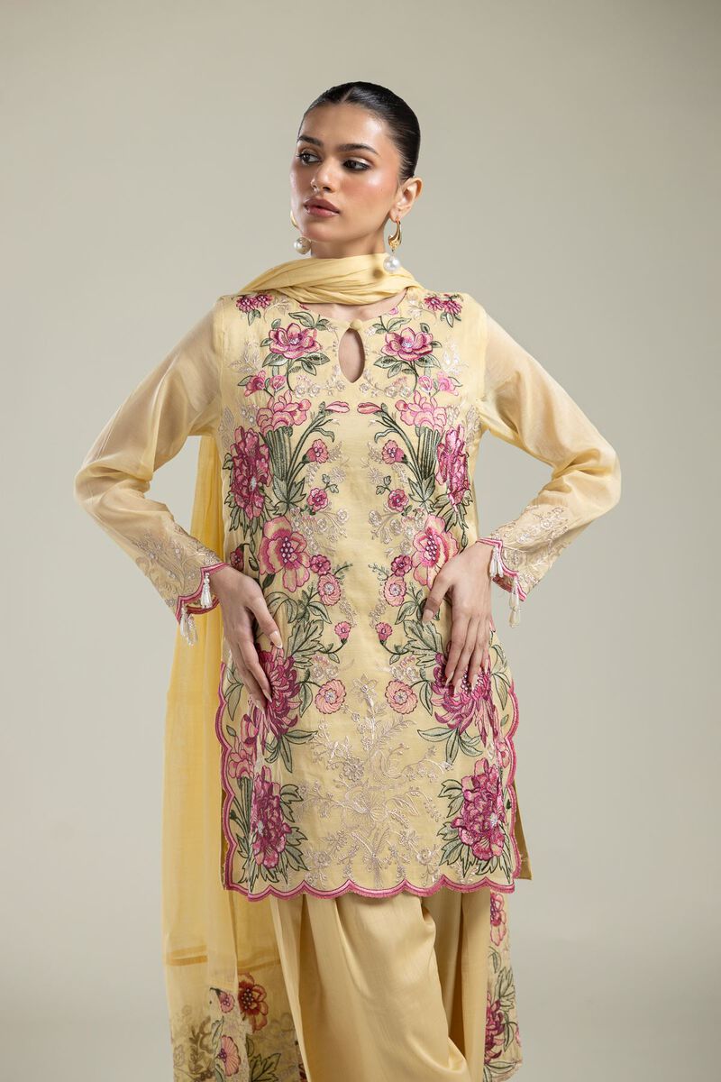 Paper Silk | Floral Silk Dupatta | USD 40.00