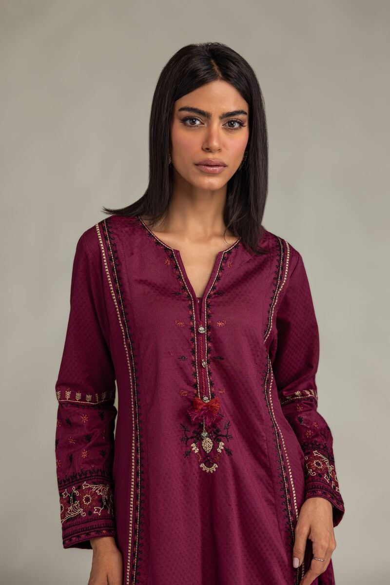 Embroidered | Cotton Dobby | Longline Cotton Kurta | USD 45.00
