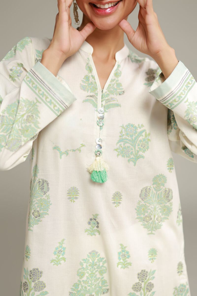Printed | Cambric | Floral Tassel Kurta | USD 35.00