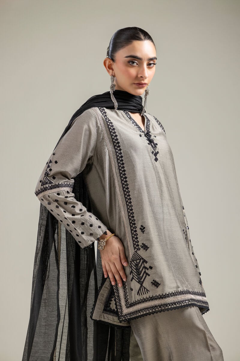 Cotton Net | Black Cotton Dupatta | USD 35.00