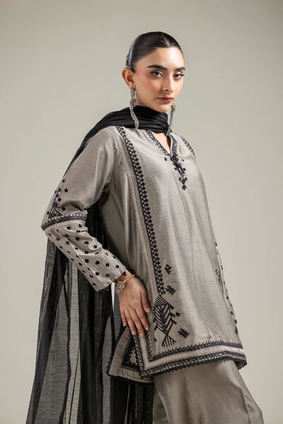 Cotton Net | Black Cotton Dupatta | USD 35.00