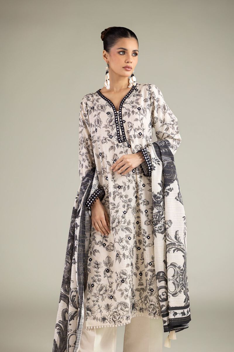 Embroidered | Mesuri Dobby | Floral Tailored 3-Piece | USD 70.00