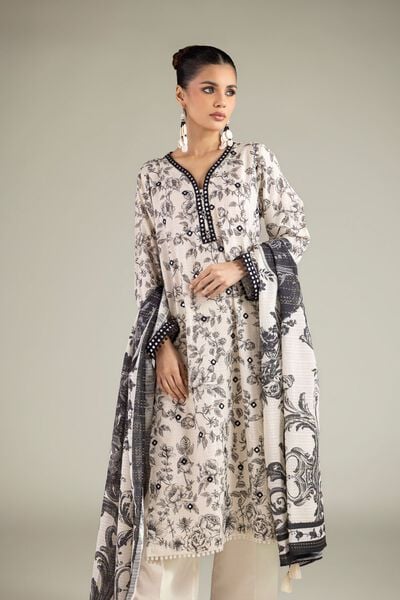 Embroidered | Mesuri Dobby | Floral Tailored 3-Piece | USD 70.00