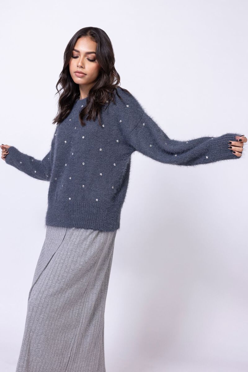 Embellished | Acrylic Feather | Sweater | USD 12.00